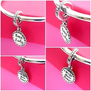 S925 BOSS MOM WIFE Charm dangle Sterling Silver Pandora compatible